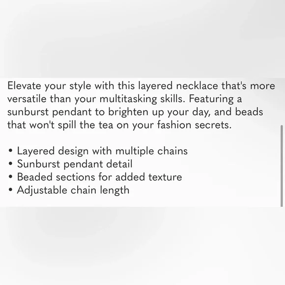 Free People One With The Sun Blue Layered Necklace Sunburst Pendant Beaded Chain - Picture 13 of 13